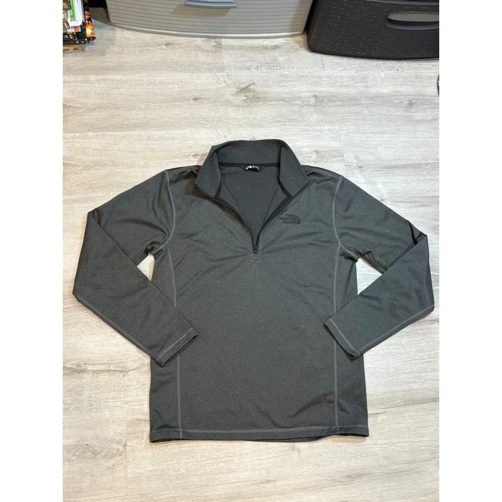 The North Face Pullover Lightweight 1/4 Zip Long‎ Sleeve Gray Mens Medium